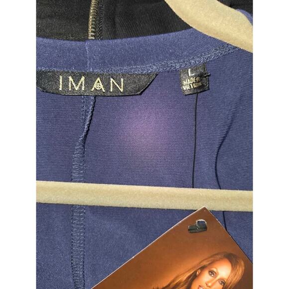 IMAN Global Chic Open Front Cardigan – Navy Blue, Size L (NWT) - Picture 4 of 5